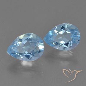 Gemas de Topacio Azul Suizo natural de 1.72 ct, En forma de pera, VVS-VS