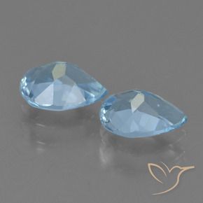 Gemas de Topacio Azul Suizo natural de 1.72 ct, En forma de pera, VVS-VS