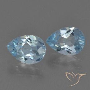 Gemas de Topacio Azul Cielo natural de 1.71 ct, En forma de pera, VVS-VS