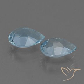 Gemas de Topacio Azul Cielo natural de 1.71 ct, En forma de pera, VVS-VS