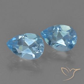 Gemas de Topacio Azul Cielo natural de 1.69 ct, En forma de pera, VVS