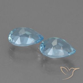 Gemas de Topacio Azul Cielo natural de 1.69 ct, En forma de pera, VVS-VS