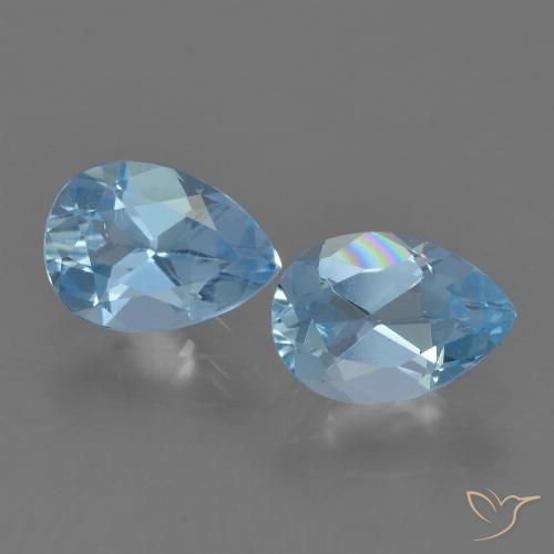 1.58ctw Natural Azul Cielo Topacio, En forma de pera, VVS-VS