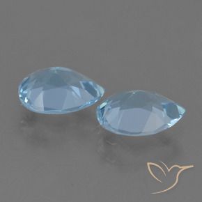 Gemas de Topacio Azul Cielo natural de 1.58 ct, En forma de pera, VVS-VS
