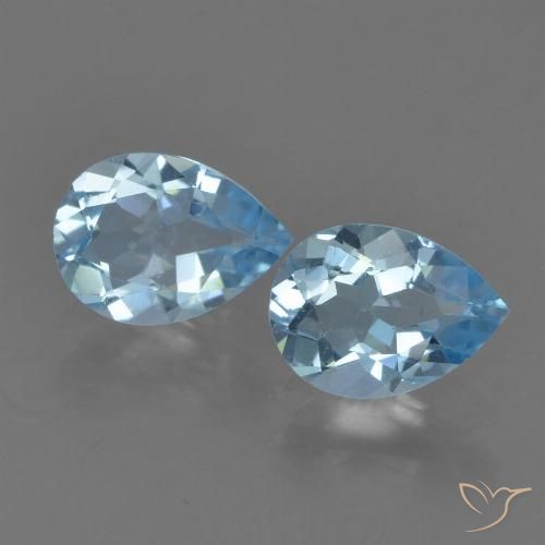 1.61ctw Natural Azul Suizo Topacio, En forma de pera, VVS-VS