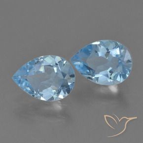 Gemas de Topacio Azul Suizo natural de 1.61 ct, En forma de pera, VVS-VS