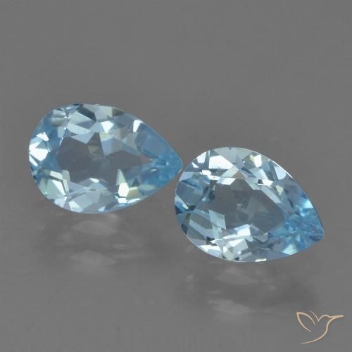 1.64ctw Natural Azul Cielo Topacio, En forma de pera, VS