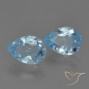 Gemas de Topacio Azul Cielo natural de 1.64 ct, En forma de pera, VS