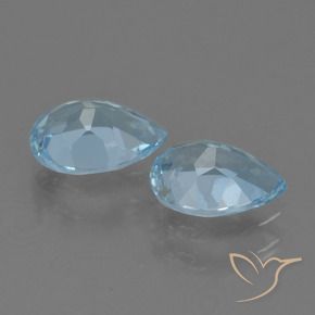 Gemas de Topacio Azul Cielo natural de 1.64 ct, En forma de pera, VS