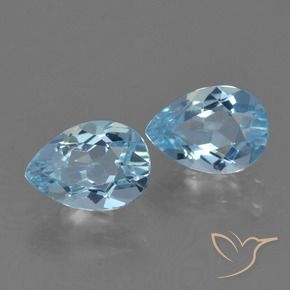 Gemas de Topacio Azul Cielo natural de 1.71 ct, En forma de pera, VVS-VS
