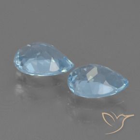 Gemas de Topacio Azul Cielo natural de 1.71 ct, En forma de pera, VVS-VS