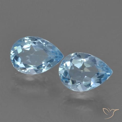 1.66ctw Natural Azul Suizo Topacio, En forma de pera, VVS-VS