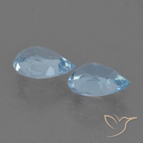 Gemas de Topacio Azul Suizo natural de 1.66 ct, En forma de pera, VVS-VS