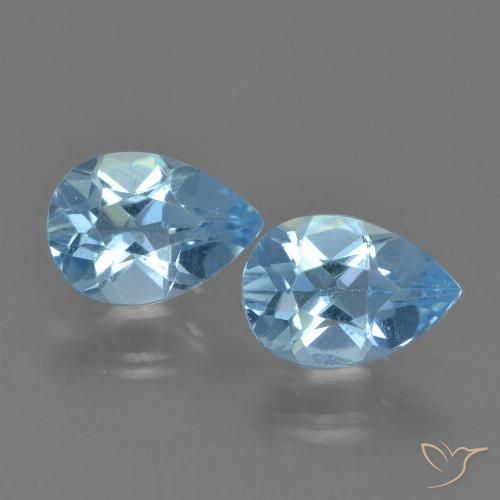 1.63ctw Natural Azul Suizo Topacio, En forma de pera, VVS-VS