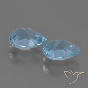 Gemas de Topacio Azul Suizo natural de 1.63 ct, En forma de pera, VVS-VS