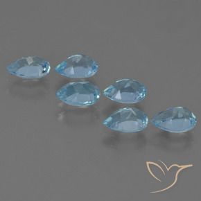 Gemas de Topacio Azul Cielo natural de 3.32 ct, En forma de pera, VS