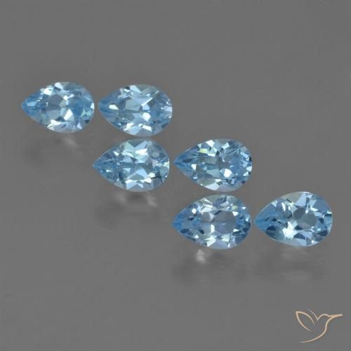 3.33ctw Natural Azul Suizo Topacio, En forma de pera, VS