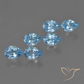 Gemas de Topacio Azul Suizo natural de 3.33 ct, En forma de pera, VS