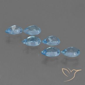 Gemas de Topacio Azul Suizo natural de 3.33 ct, En forma de pera, VS