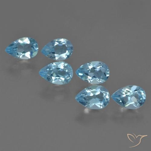3.09ctw Natural Azul Cielo Topacio, En forma de pera, VS