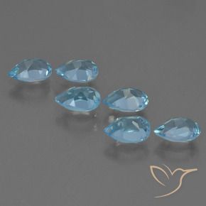 Gemas de Topacio Azul Cielo natural de 3.09 ct, En forma de pera, VS