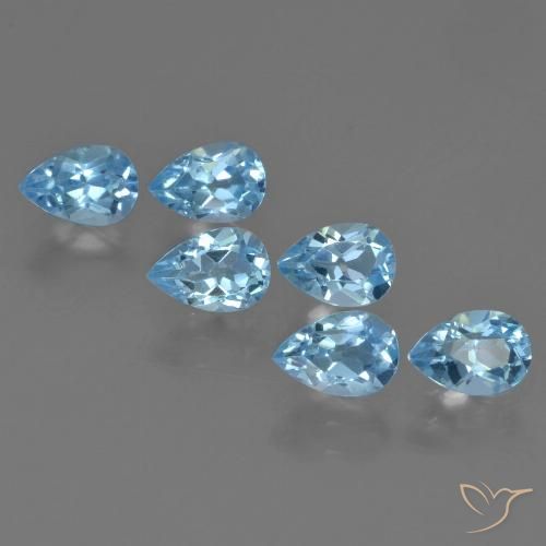 3.51ctw Natural Azul Suizo Topacio, En forma de pera, VS
