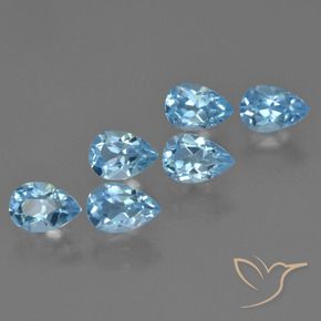 Gemas de Topacio Azul Suizo natural de 3.51 ct, En forma de pera, VS