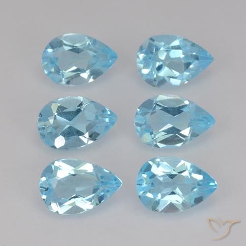 3.10ctw Natural Azul Cielo Topacio, En forma de pera, VS