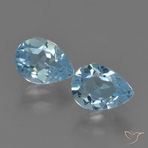 1.62ctw Natural Azul Cielo Topacio, En forma de pera, VVS
