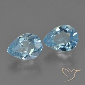 Gemas de Topacio Azul Cielo natural de 1.62 ct, En forma de pera, VVS