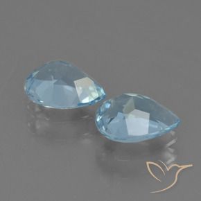 Gemas de Topacio Azul Cielo natural de 1.62 ct, En forma de pera, VVS