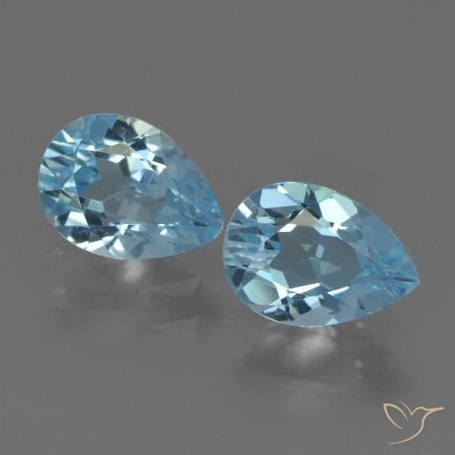1.71ctw Natural Azul Cielo Topacio, En forma de pera, VVS-VS