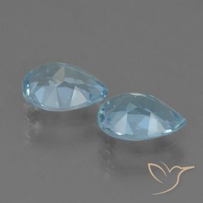 Gemas de Topacio Azul Cielo natural de 1.71 ct, En forma de pera, VVS-VS