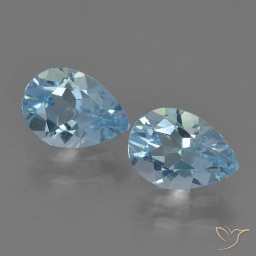 1.60ctw Natural Azul Suizo Topacio, En forma de pera, VVS-VS