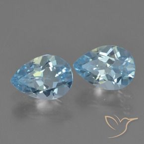 Gemas de Topacio Azul Suizo natural de 1.60 ct, En forma de pera, VVS-VS