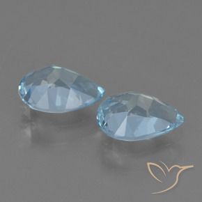 Gemas de Topacio Azul Suizo natural de 1.60 ct, En forma de pera, VVS-VS