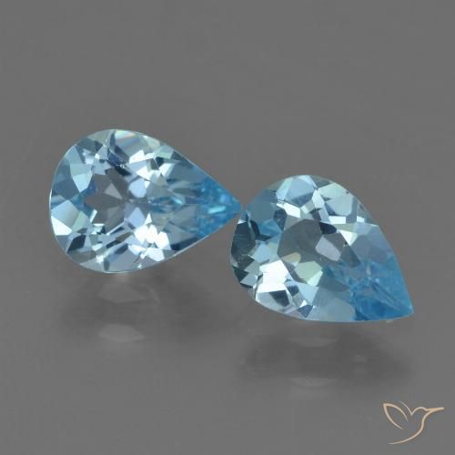 1.45ctw Natural Azul Cielo Topacio, En forma de pera, VVS-VS