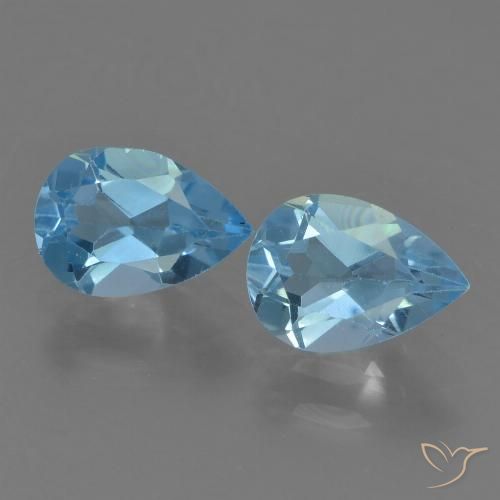 1.67ctw Natural Azul Suizo Topacio, En forma de pera, VVS-VS