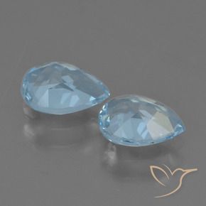 Gemas de Topacio Azul Suizo natural de 1.61 ct, En forma de pera, VS