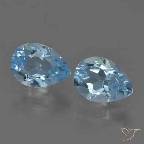 1.70ctw Natural Azul Cielo Topacio, En forma de pera, VVS