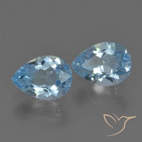 Gemas de Topacio Azul Cielo natural de 1.70 ct, En forma de pera, VVS