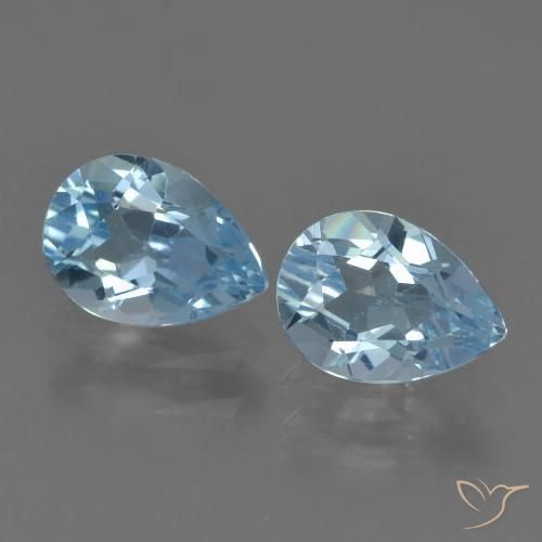 1.74ctw Natural Azul Cielo Topacio, En forma de pera, VVS