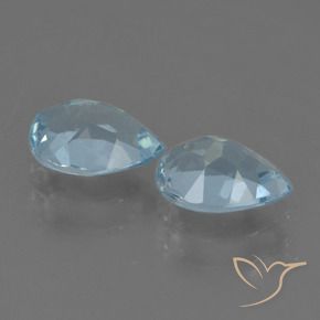 Gemas de Topacio Azul Cielo natural de 1.74 ct, En forma de pera, VVS