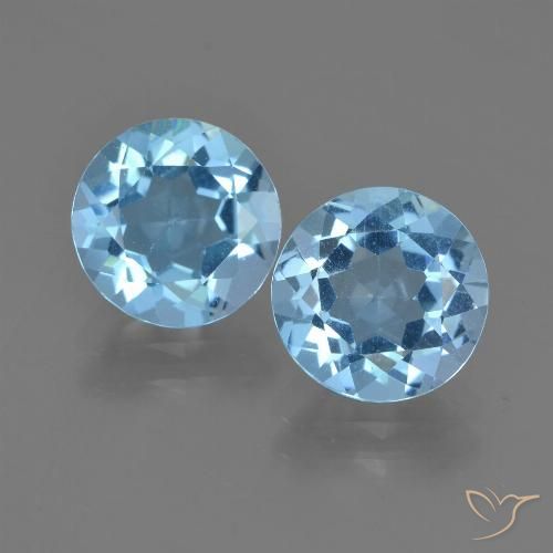 4.75ctw Natural Azul Suizo Topacio, Redondo, VS