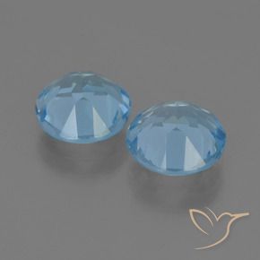 Gemas de Topacio Azul Suizo natural de 4.75 ct, Redondo, VS