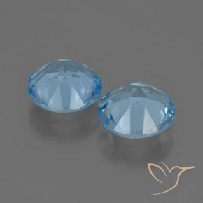 Gemas de Topacio Azul Suizo natural de 4.31 ct, Redondo, VVS-VS