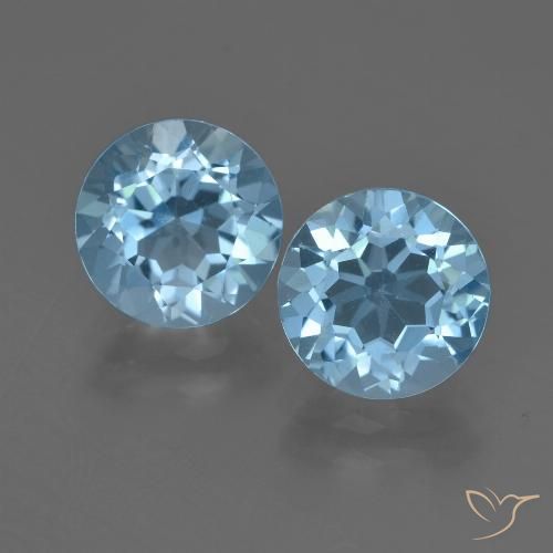 Gemas de topacio azul suizo natural de 4,73 ct, corte redondo, VVS-VS