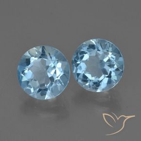Gemas de topacio azul suizo natural de 4,73 ct, corte redondo, VVS-VS
