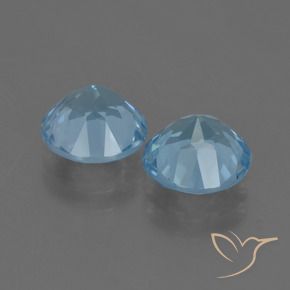 Gemas de topacio azul suizo natural de 4,73 ct, corte redondo, VVS-VS
