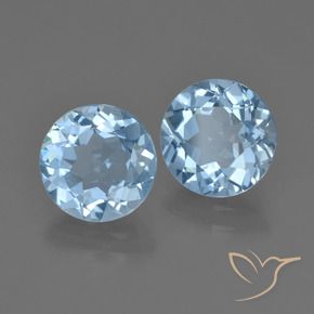 Gemas de Topacio Azul Cielo natural de 4.39 ct, Redondo, VVS-VS
